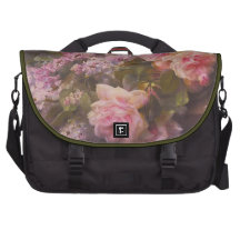 Vintage Victorian Pink Roses Laptop Bags