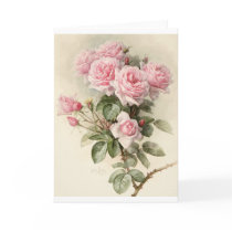 Vintage Victorian Romantic Roses Greeting Card