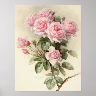 Vintage Victorian Romantic Roses Posters