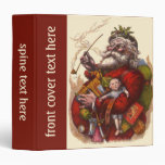 Vintage Victorian Santa Claus Smoking a Pipe 3 Ring Binders