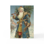 Vintage Victorian Santa Claus with Christmas Tree Card