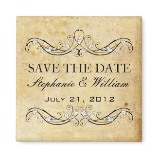 Vintage Victorian Save The Date magnet