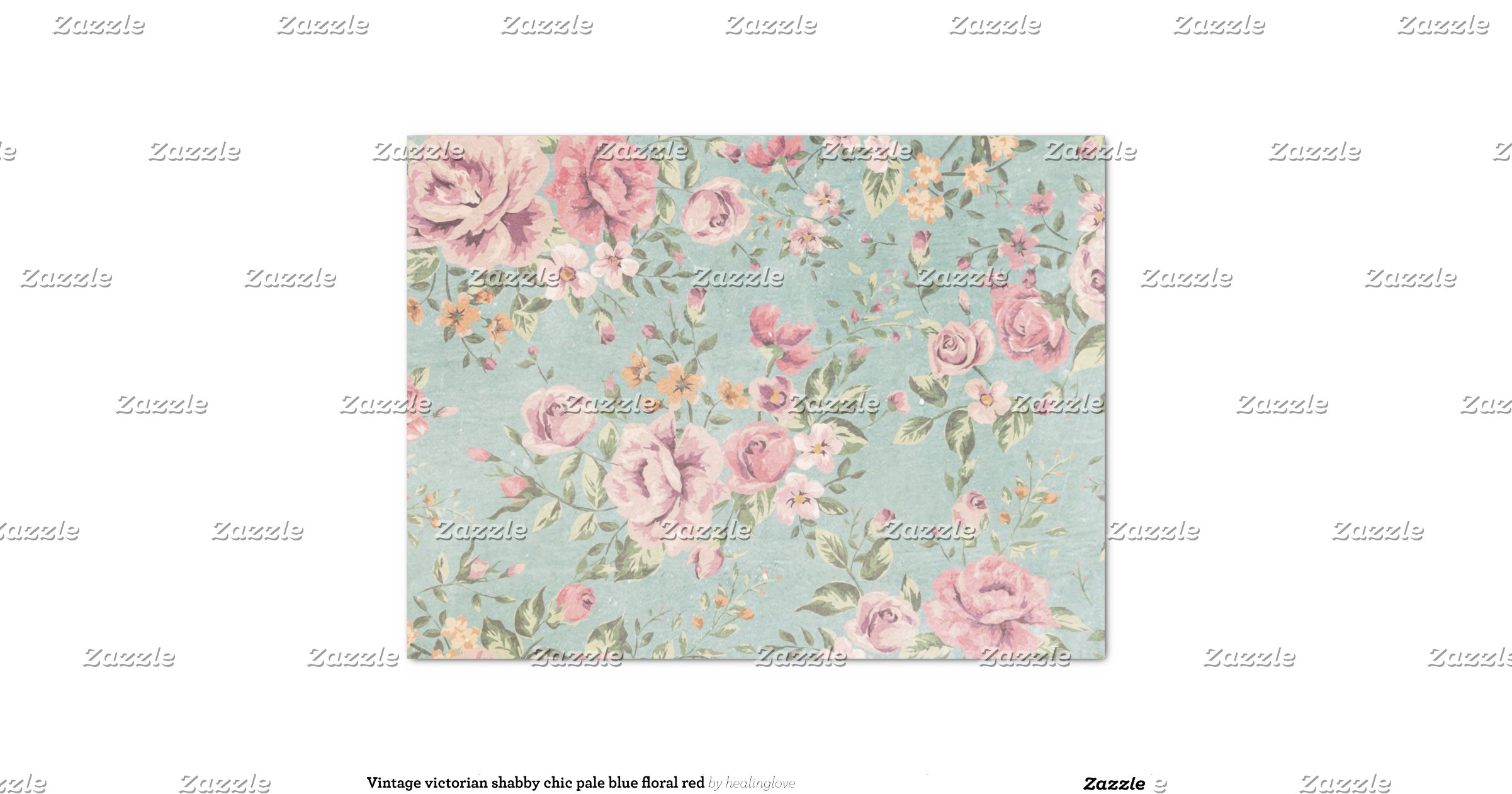 vintage victorian shabby chic pale blue floral red 15 quot x vintage victorian shabby chic pale blue floral red 15 quot x