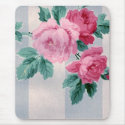 Vintage Victorian Stripes Roses Wallpaper Mousepad
