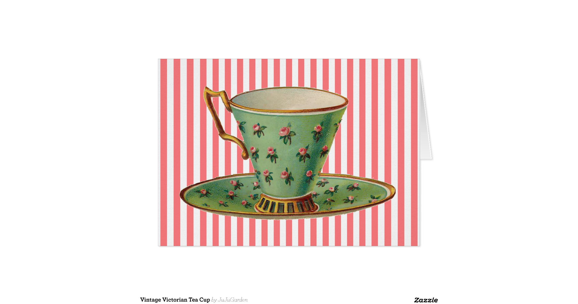 greeting vintage_victorian_tea_cup_greeting_card vintage  tea cup