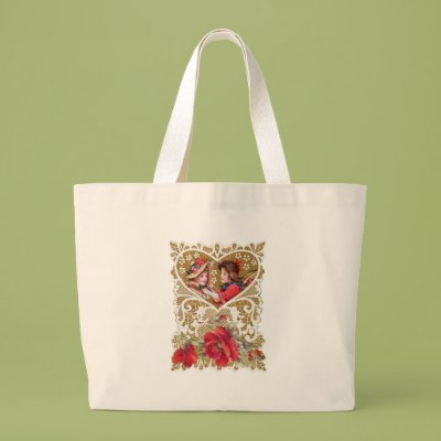 Vintage Victorian Valentine Tote Bags Zazzle_bag
