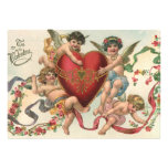 Vintage Victorian Valentine Cupids Angels Heart Custom Announcement
