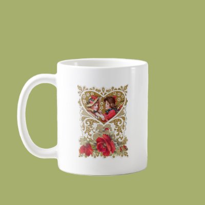 Vintage Victorian Valentine Coffee Mugs Zazzle_mug