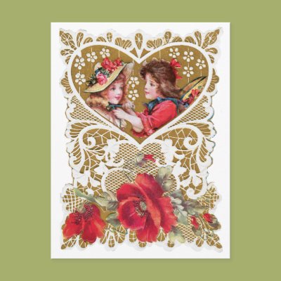 Vintage Victorian Valentine Post Cards Zazzle_postcard