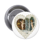 Vintage Victorian Valentine's Day Angels w Letter Pinback Buttons