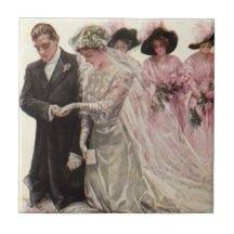 Vintage Victorian Wedding Ceremony, Bride Groom Tiles