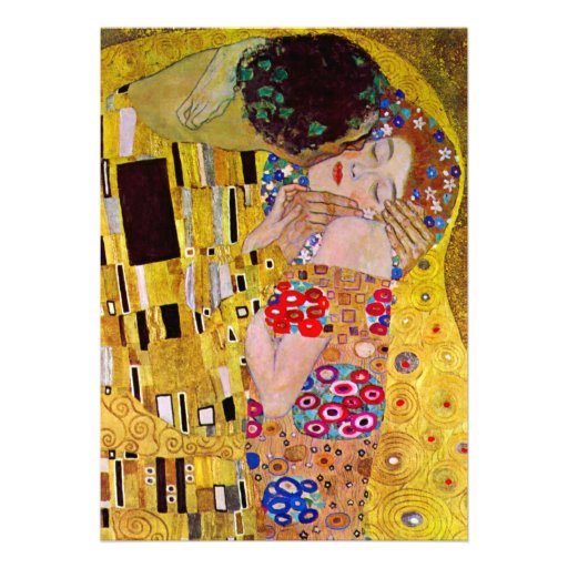 Vintage Victorian Wedding, The Kiss by Klimt Personalized Invitations