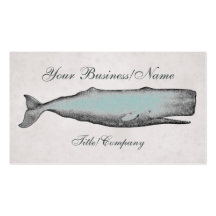 Vintage Victorian Whale Business Card