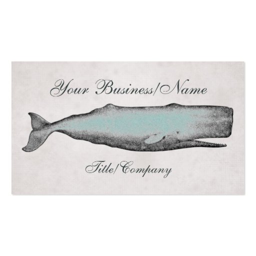 Vintage Victorian Whale Business Card