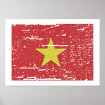 Vintage Vietnam Flag Poster