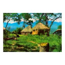 Vintage  Village, plateau  of Benguela, ANgola Print