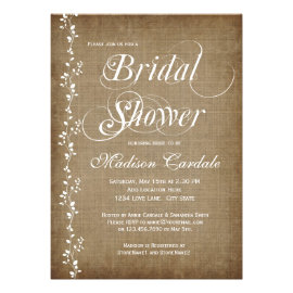 Vintage Vines Rustic Bridal Shower Invitations Personalized Announcement
