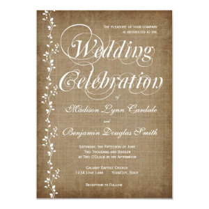 Vintage Vines Rustic Country Wedding Invitations Personalized Announcement