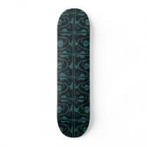 Vintage Vines Teal Black Skateboard