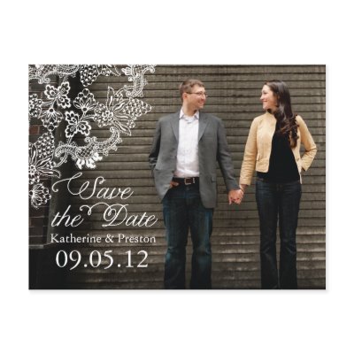 Vintage Vineyard Photo Save the Date Postcard