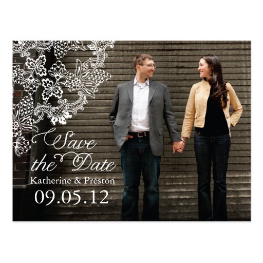 Vintage Vineyard Photo Save the Date Postcard