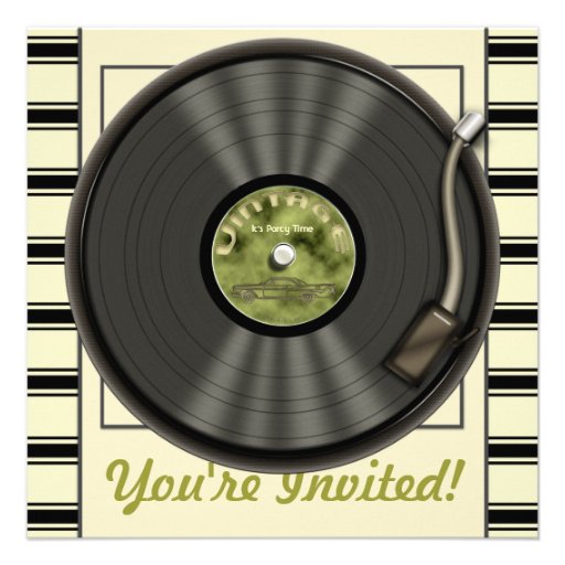 Vintage Vinyl Record Party Invitations