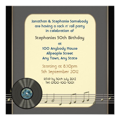 Vintage Vinyl Record Party Invitations