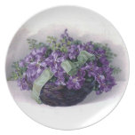 Vintage Violets Basket Plate