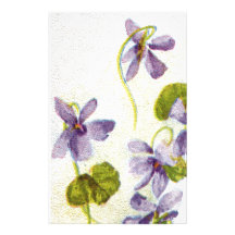 Vintage Violets Stationery