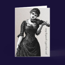 Vintage Violinist Greeting Card cards