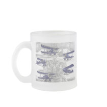 Vintage Waco Biplane Airplanes Frosted Mug Cup