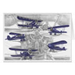 Vintage Waco Biplane - Old Bi Wing Airplanes Greeting Cards