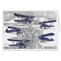 Vintage Waco Biplane - Old Bi Wing Airplanes cards