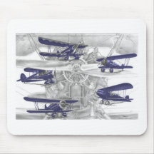 Vintage Waco Biplane - Old Bi Wing Airplanes Mousepads