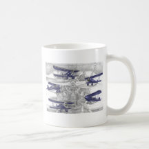 Vintage Waco Biplane - Old Bi Wing Airplanes Mugs