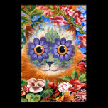 Vintage Wain Flower Cat Art Poster Print posters