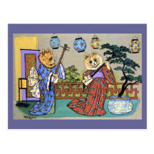 Vintage Wain Japanese Musical Cat Postcard