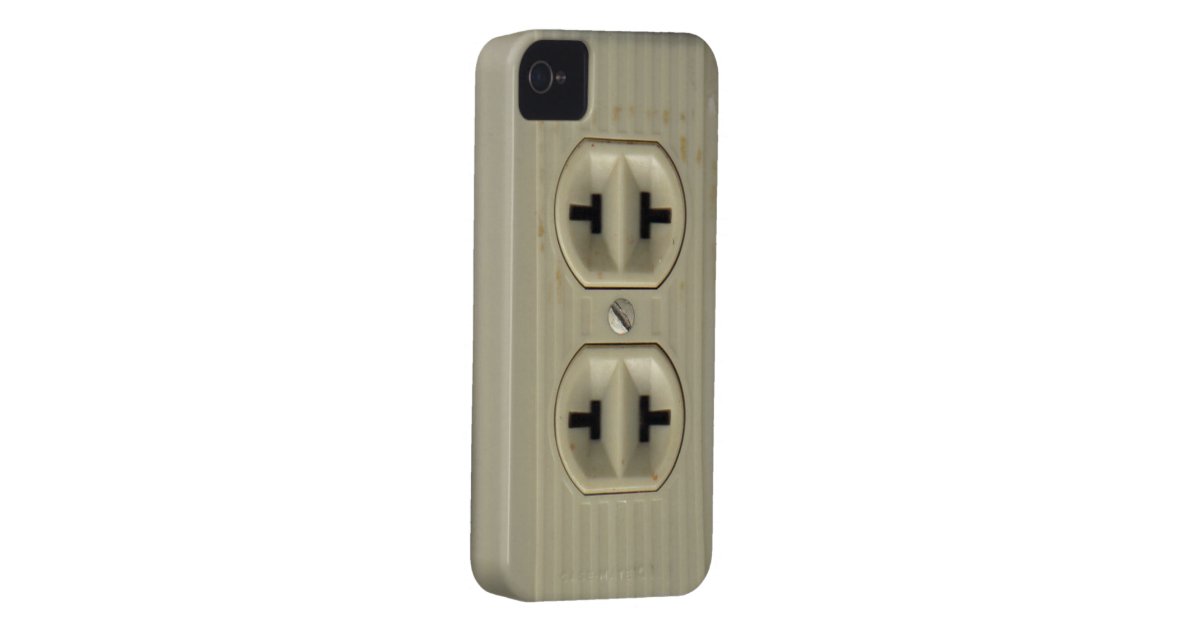 Vintage Wall Socket iPhone 4G Case Zazzle