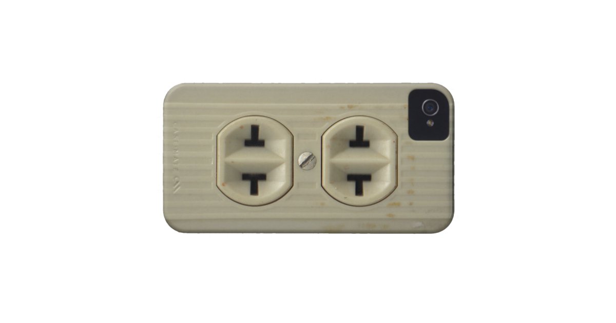 Vintage Wall Socket iPhone 4G Case Zazzle