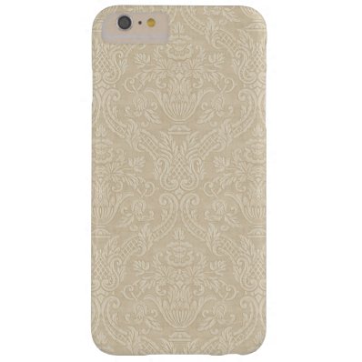 Vintage Wallpaper Beige Floral Elegant Damask Barely There iPhone 6 Plus Case