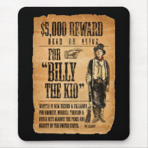 Vintage Wanted / Reward Poster for Billy the Kid Mouse Pads
