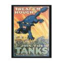 Vintage War Postcards, Vintage Tank Poster