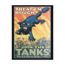 Vintage War Postcards, Vintage Tank Poster by golden_oldies Vintage War Postcards, Vintage Tank Poster