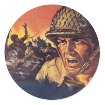 Vintage War Poster - American soldier stickers by golden_oldies Vintage War Poster - American soldier stickers