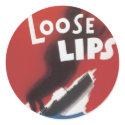 Vintage War Poster - Loose Lips stickers by golden_oldies Vintage War Poster - Loose Lips stickers