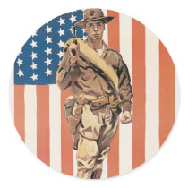 Vintage War Poster stickers - Marines by golden_oldies Vintage War Poster stickers - Marines