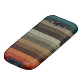 Vintage Warm Autumn Striped Pattern, Earth Tones Samsung Galaxy S3 Cover