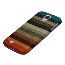 Vintage Warm Autumn Striped Pattern, Earth Tones Samsung Galaxy S4 Cover