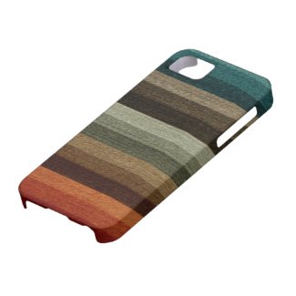 Vintage Warm Autumn Stripes Pattern, Earth Tones iPhone 5 Cases