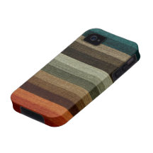 Vintage Warm Autumn Stripes Pattern, Earth Tones iPhone 4 Cover